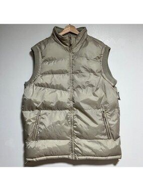 Fahrenheit Active Puffer Vest - Beige - Size L - Quilted Zip-Up Outerwear